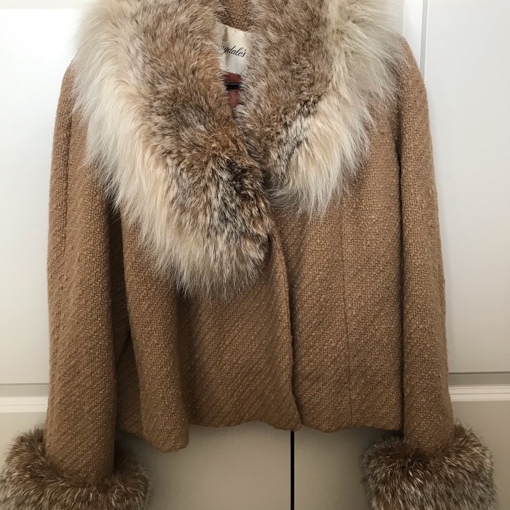 Bloomingdales coat with fur collar